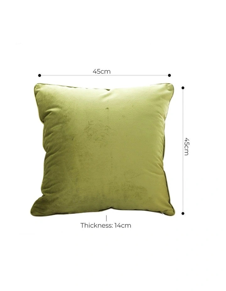 SOGA 2X 45cm Subtle Fluorescent Green Foliage Velvet Square Throw Pillow image 5