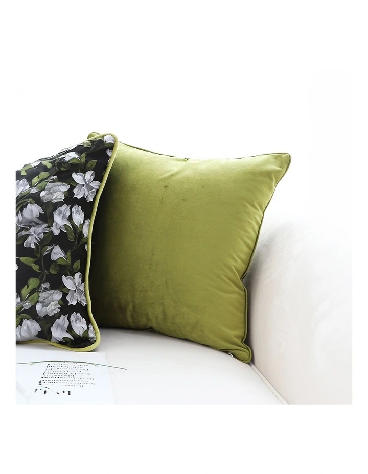 SOGA 2X 45cm Subtle Fluorescent Green Foliage Velvet Square Throw Pillow image 6