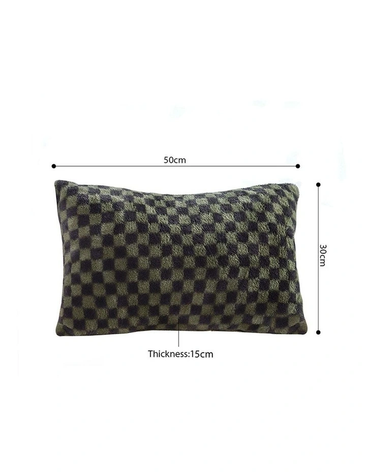SOGA 2X 30cm Urban Light Luxury Dark Green Checkered Lumbar Throw Pillow image 6