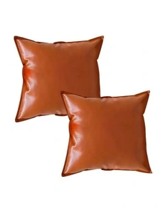 SOGA 2X 45cm Light Luxury Urban Simulated Leather Wide Edge Throw Pillow