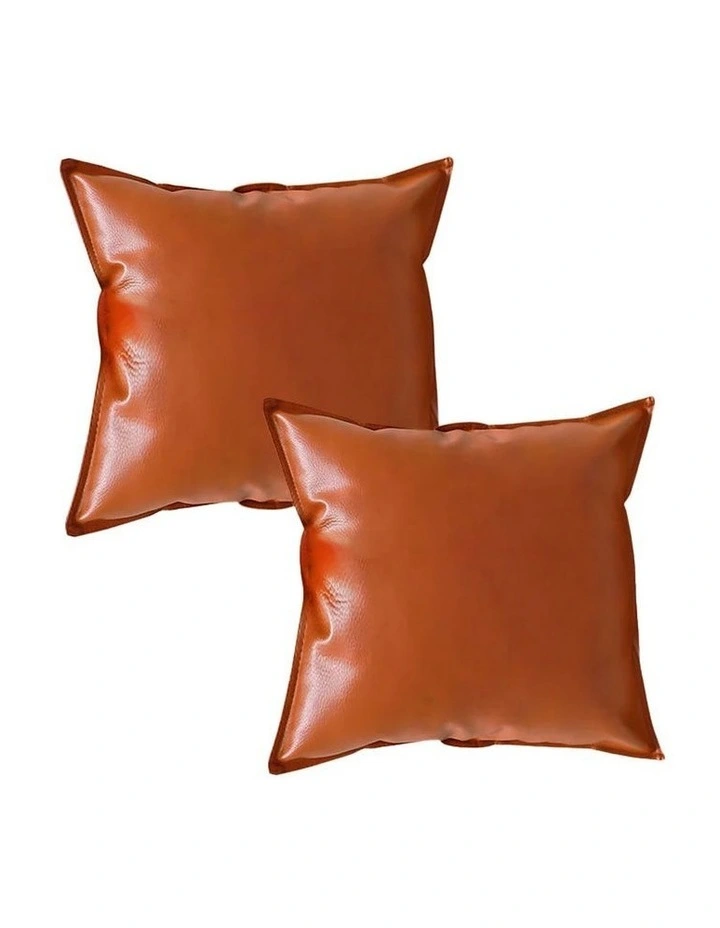 SOGA 2X 45cm Light Luxury Urban Simulated Leather Wide Edge Throw Pillow image 1