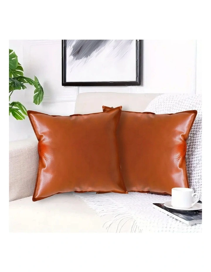 SOGA 2X 45cm Light Luxury Urban Simulated Leather Wide Edge Throw Pillow image 5
