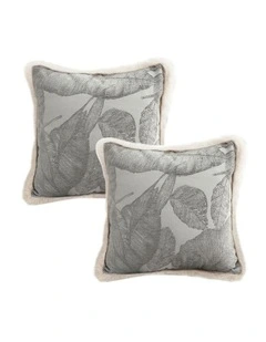 SOGA 2X 45cm Wabi-sabi Raised Embroidery Leaf & Square Throw Pillow