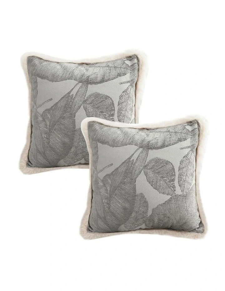 SOGA 2X 45cm Wabi-sabi Raised Embroidery Leaf & Square Throw Pillow image 1