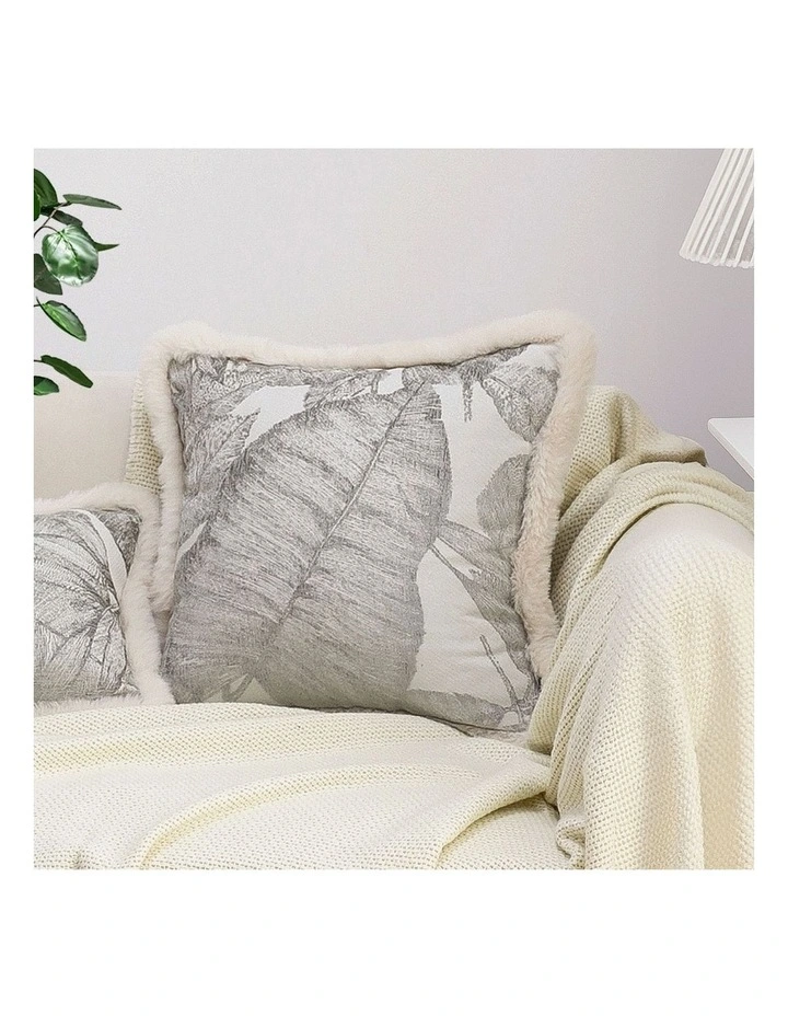 SOGA 2X 45cm Wabi-sabi Raised Embroidery Leaf & Square Throw Pillow image 3