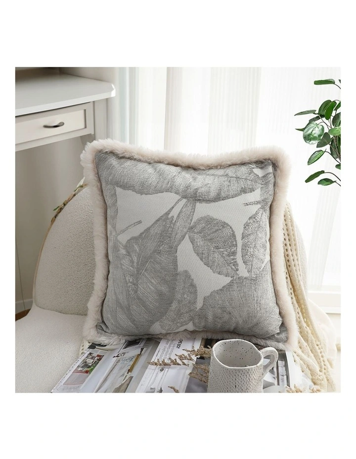 SOGA 2X 45cm Wabi-sabi Raised Embroidery Leaf & Square Throw Pillow image 4