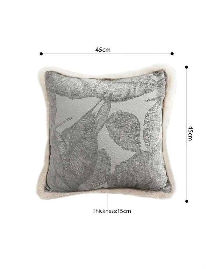 SOGA 2X 45cm Wabi-sabi Raised Embroidery Leaf & Square Throw Pillow image 5