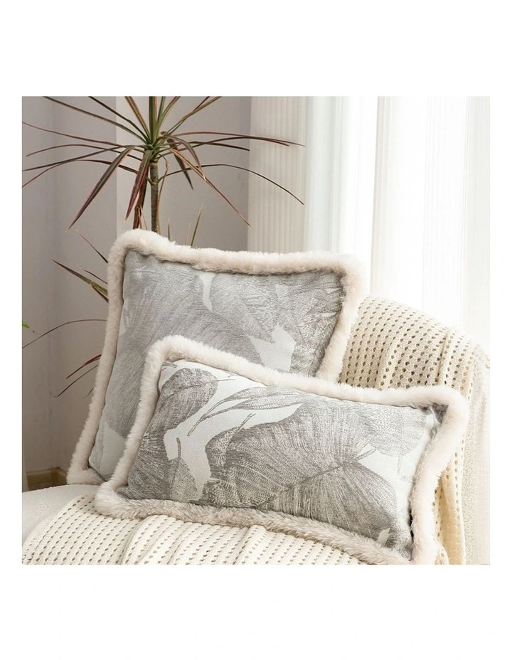 SOGA 2X 45cm Wabi-sabi Raised Embroidery Leaf & Square Throw Pillow image 6