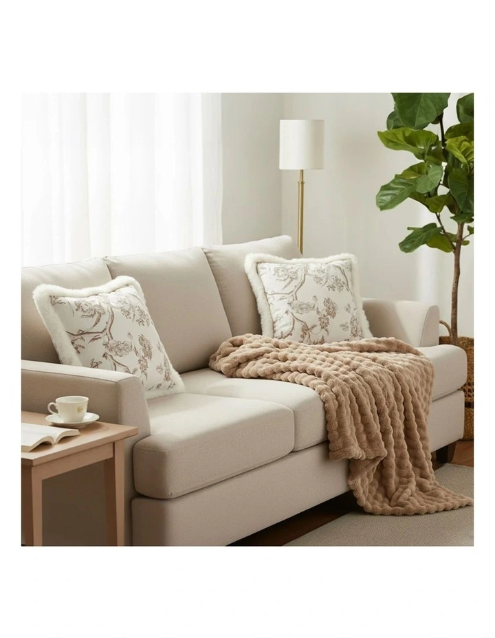 SOGA Home & Living Bundle 2 Light Luxury French Plush Pillow & Camel Fuzzy image 2