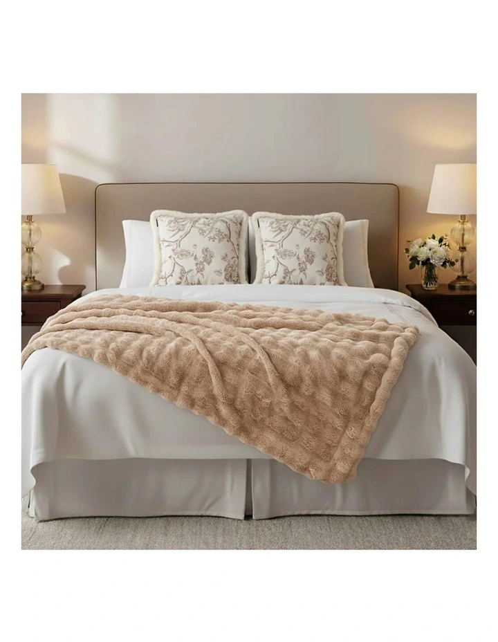 SOGA Home & Living Bundle 2 Light Luxury French Plush Pillow & Camel Fuzzy image 4