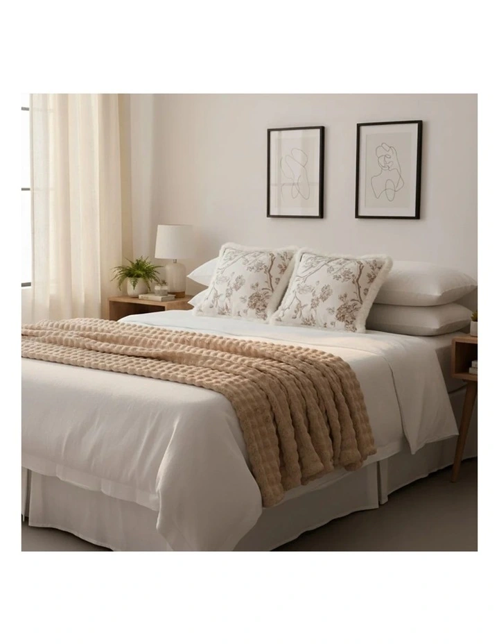 SOGA Home & Living Bundle 2 Light Luxury French Plush Pillow & Camel Fuzzy image 5