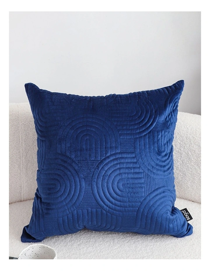 SOGA 2 Pack Blue Textured Geometric Throw Pillow 50cm image 2