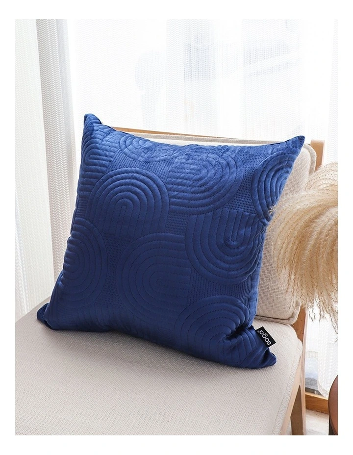 SOGA 2 Pack Blue Textured Geometric Throw Pillow 50cm image 4