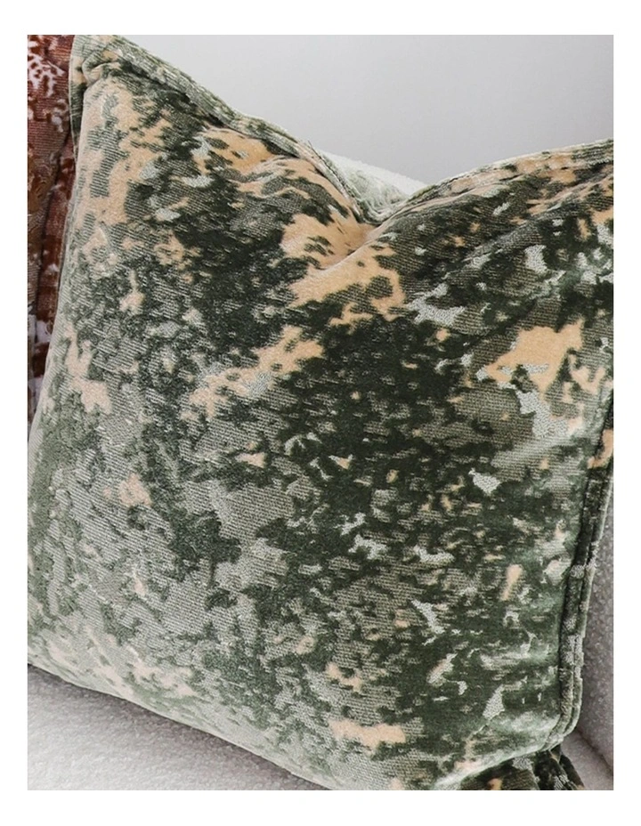 SOGA 2 Pack Green Gold Crushed Velvet Throw Pillow 50cm image 3