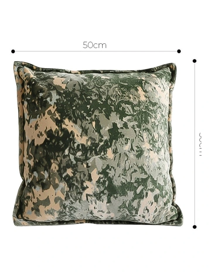 SOGA 2 Pack Green Gold Crushed Velvet Throw Pillow 50cm image 5
