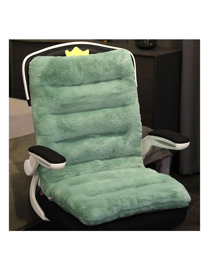 SOGA 2X Green Dino Seat Cushion Back & Waist Support Chair Pad image 2