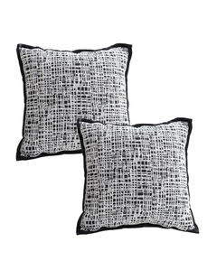 SOGA 2X 45cm Vintage Leopard Print Sofa Black & White Grid Wide Edge Square Throw Pillow