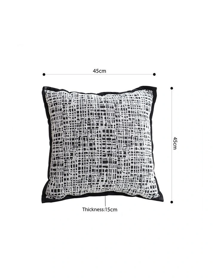 SOGA 2X 45cm Vintage Leopard Print Sofa Black & White Grid Wide Edge Square Throw Pillow image 5