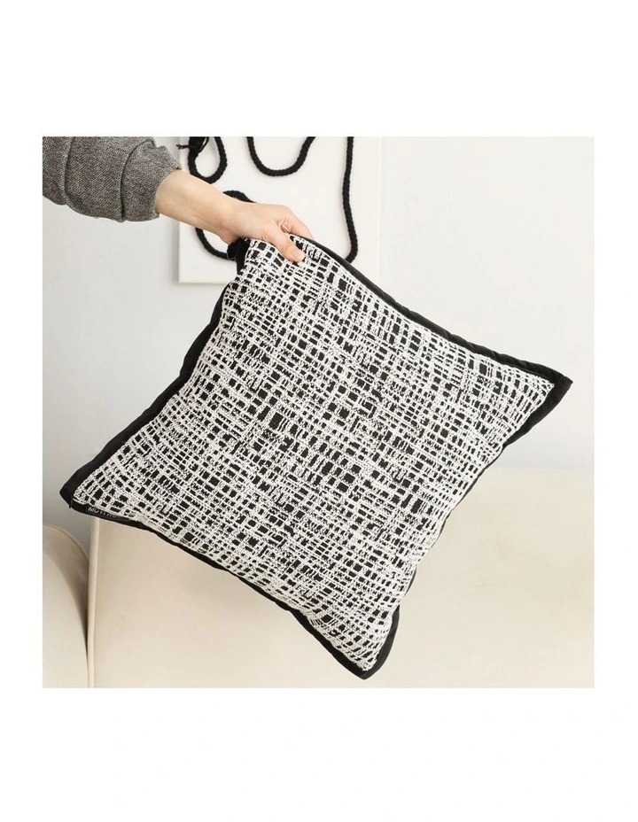 SOGA 2X 45cm Vintage Leopard Print Sofa Black & White Grid Wide Edge Square Throw Pillow image 6