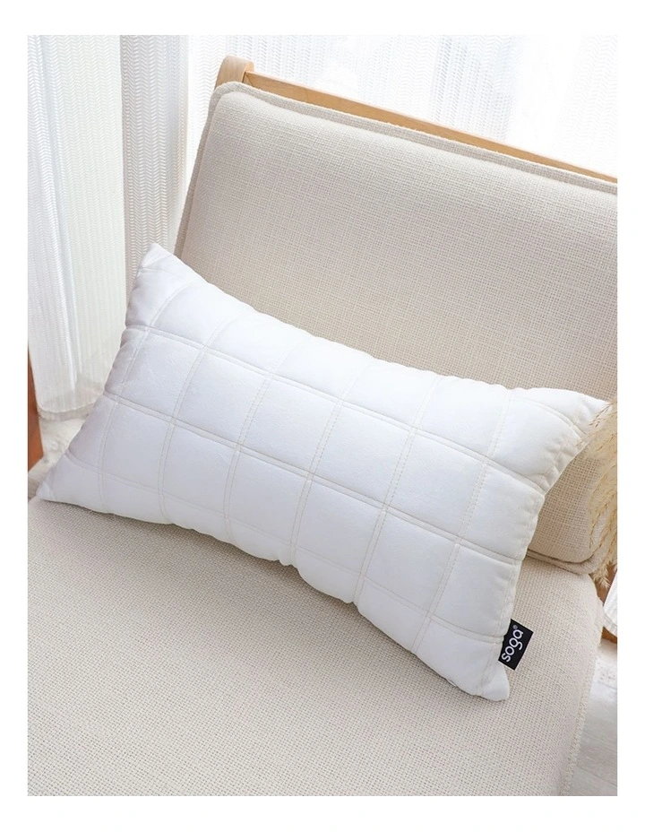 SOGA 2 Pack White Quilted Grid Throw Pillow 30cm image 4
