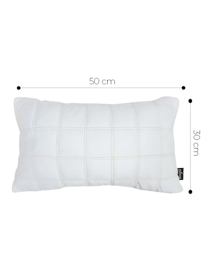 SOGA 2 Pack White Quilted Grid Throw Pillow 30cm image 5