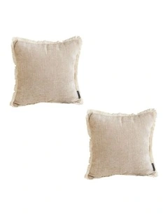 SOGA 2X 45cm Throw Pillow Latte Color Chenille Textured with Tassels Stylish Square Cozy Home Decor