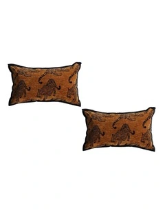 SOGA 2X 30cm Throw Pillow Dark Brown Leopard Lumbar Decorative Cushion for Living Room