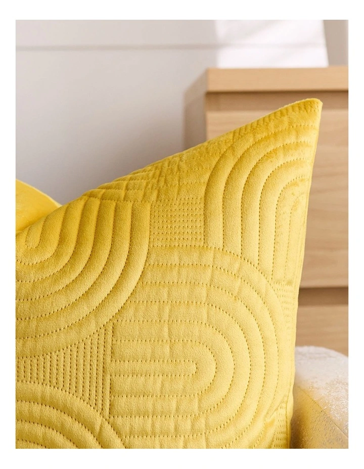 SOGA 2 Pack Yellow Textured Geometric Throw Pillow 50cm image 6