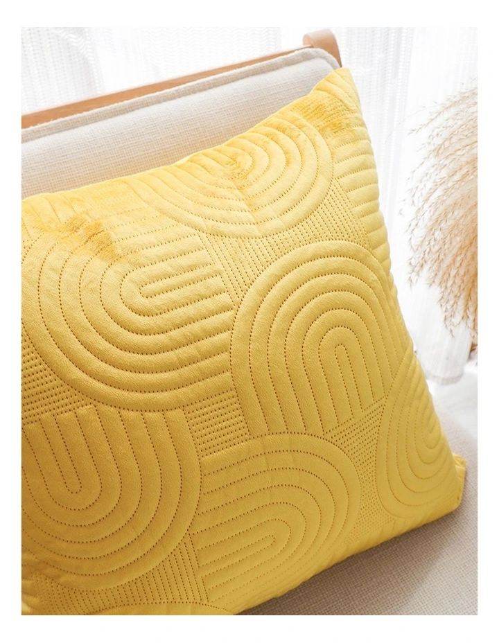 SOGA 2 Pack Yellow Textured Geometric Throw Pillow 50cm image 7