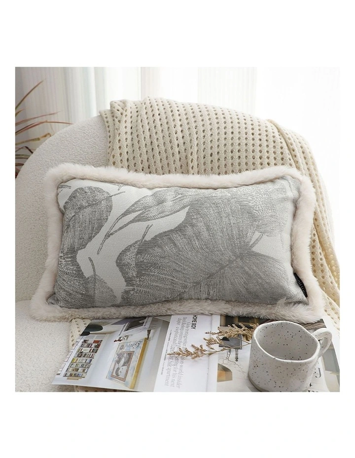 SOGA 35cm Wabi-sabi Rectangular Raised Embroidery Leaf & Lumbar Throw Pillow image 2