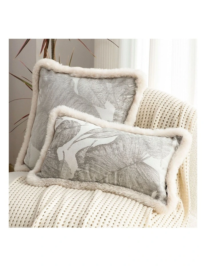 SOGA 35cm Wabi-sabi Rectangular Raised Embroidery Leaf & Lumbar Throw Pillow image 4