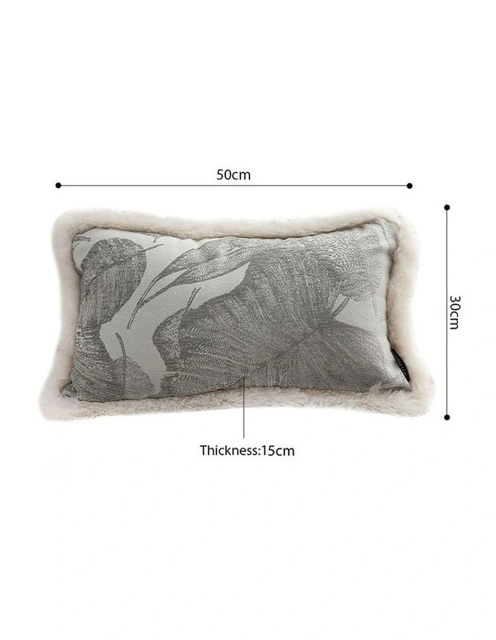 SOGA 35cm Wabi-sabi Rectangular Raised Embroidery Leaf & Lumbar Throw Pillow image 5