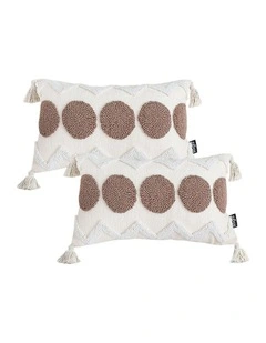 SOGA 2 Pack White Textured Geometric Accent Throw Pillow 30cm