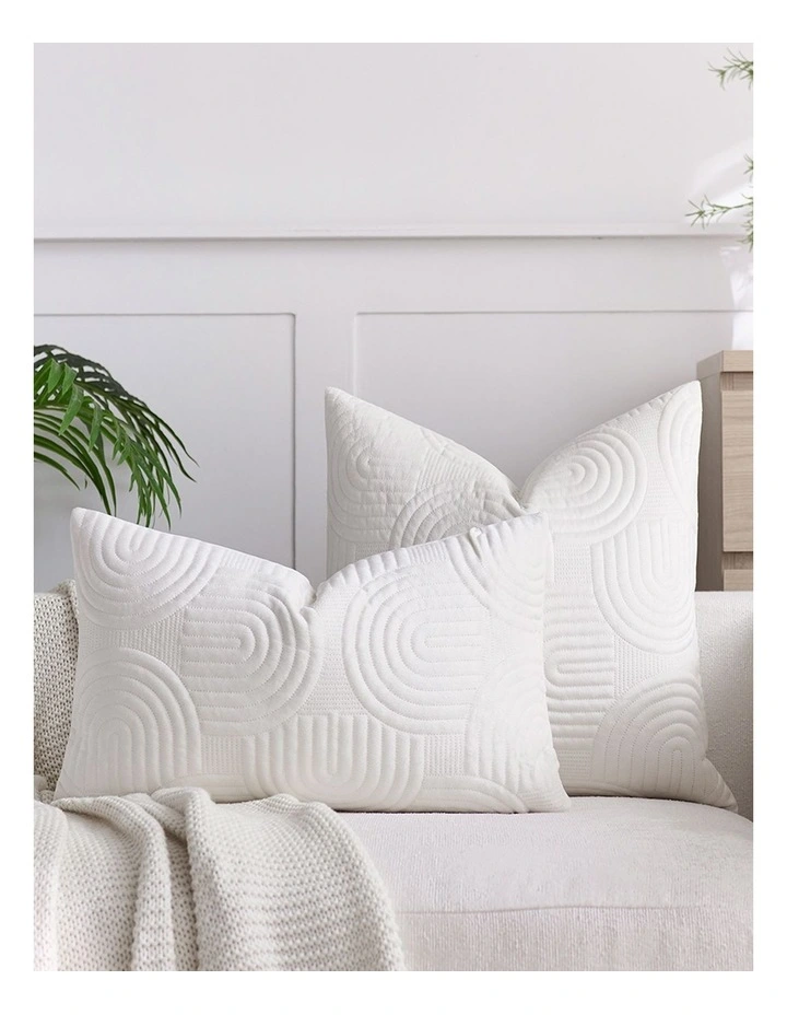 SOGA 2 Pack White Textured Geometric Accent Throw Pillow 30cm image 3