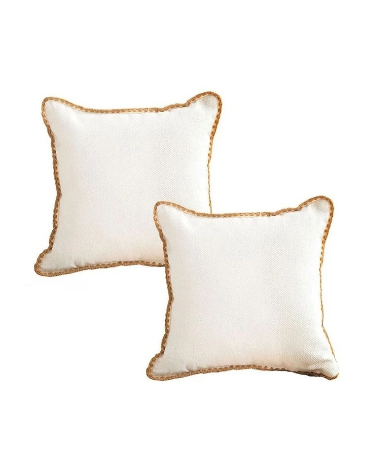 SOGA 2X 45cm Warm Wood Tone & Apricot Shell Edged Square Throw Pillow image 1