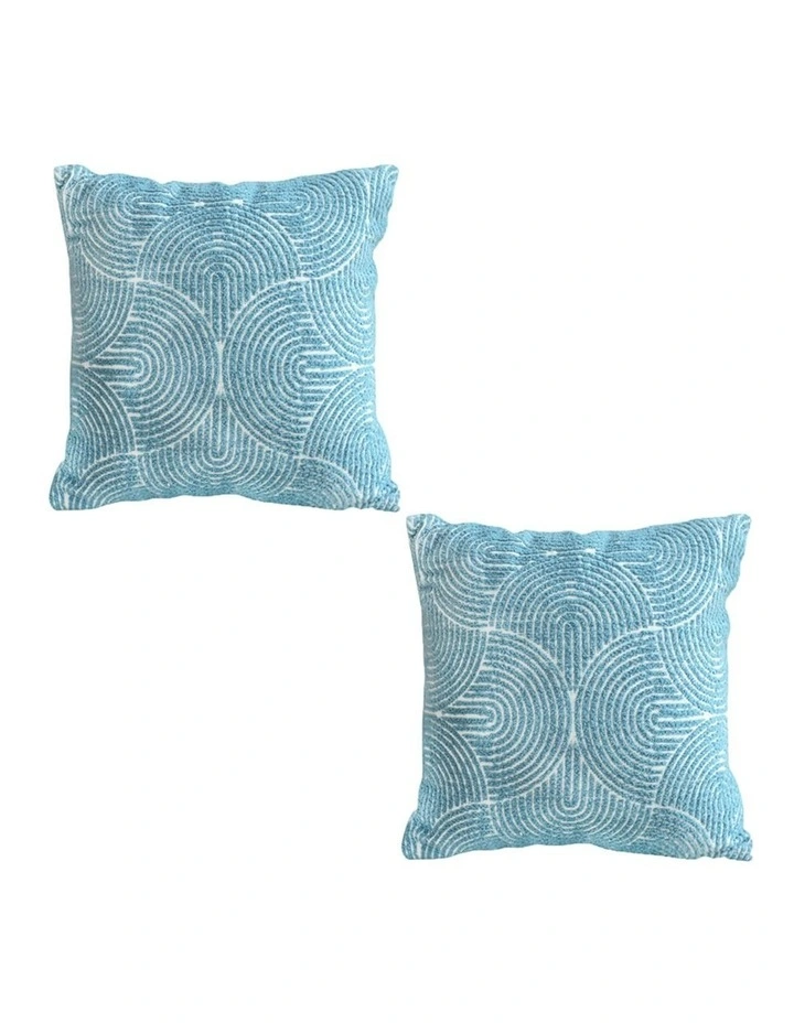 SOGA 2X 50cm Blue Throw Pillow Geometric Indoor and Outdoor Corded for Home Decor image 1