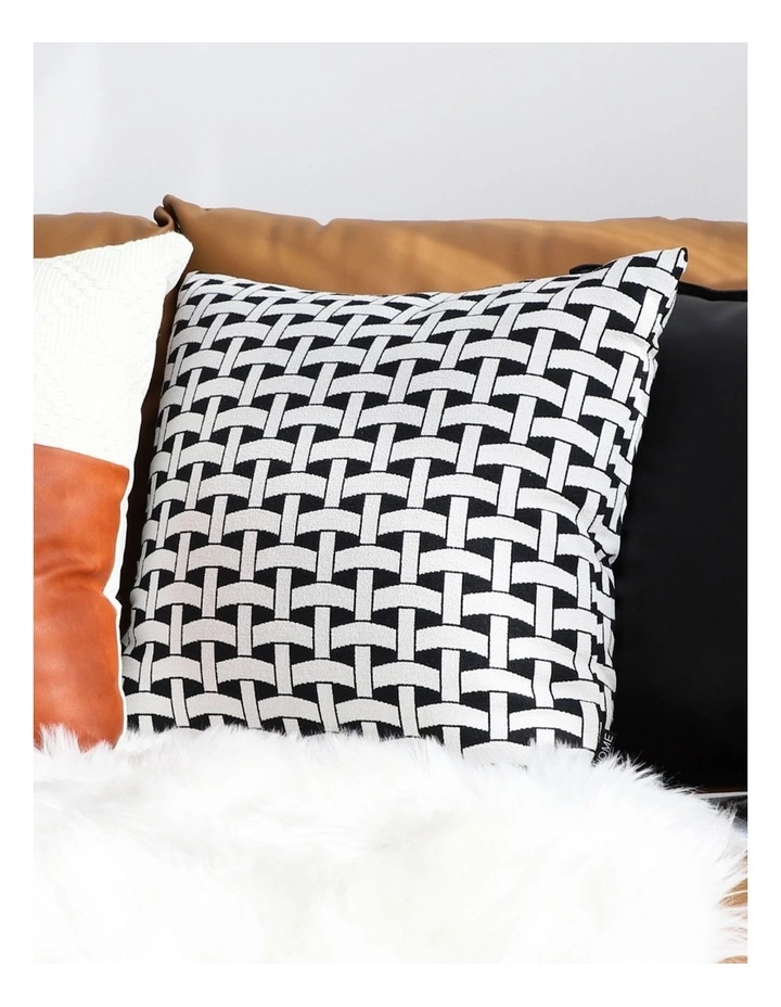 SOGA 50cm Black & White Pattern Throw Pillow Thick Comfort Pro Polyester Fiber Cotton for Home Decor image 4