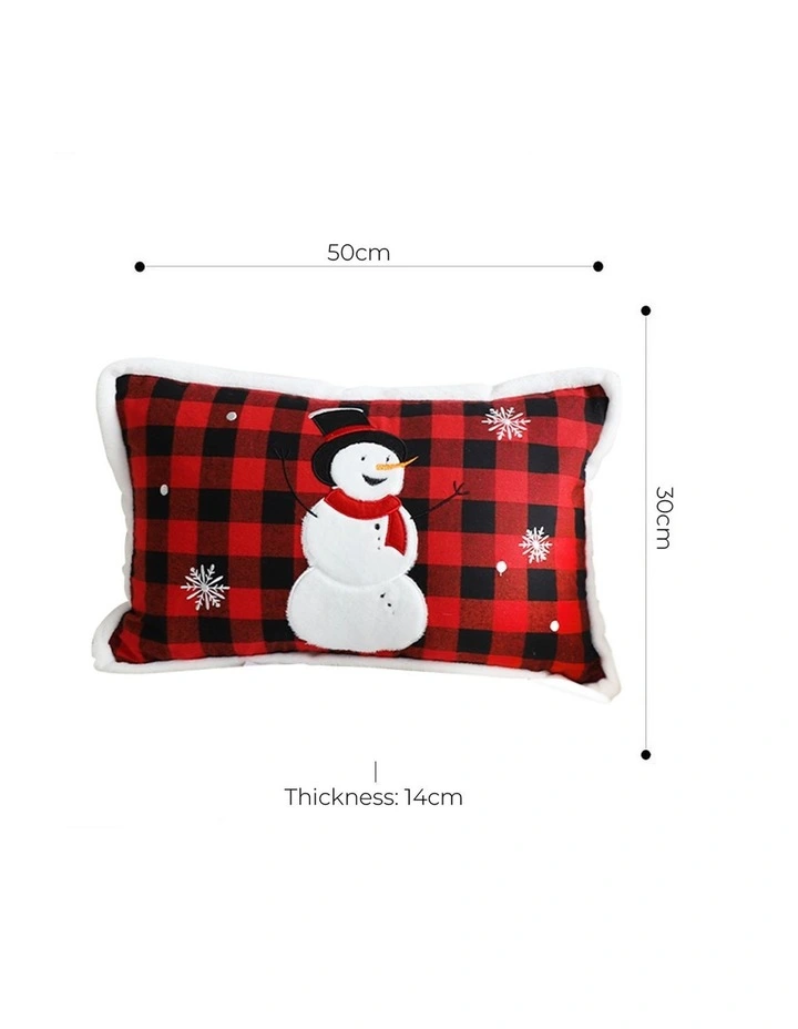 SOGA 2X 30cm Throw Pillow Red Christmas Snowman Lumbar Cushion for Festive Holiday Winter Home Decor image 7
