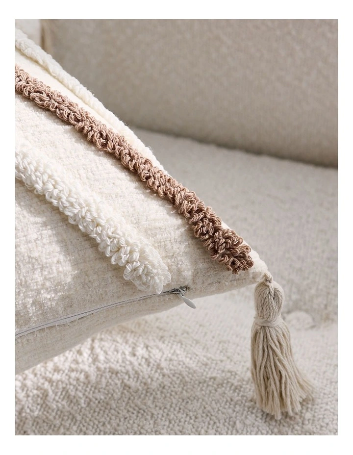 SOGA 2 Pack Boho Tufted Tassel White Brown Cushion Cover 45cm image 6