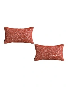 SOGA 2X 35cm Throw Pillow Burgundy Cinnabar Perfect Burnt Indoor and Outdoor Corded for Home Decor