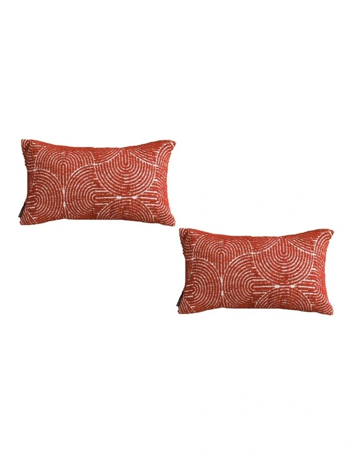 SOGA 2X 35cm Throw Pillow Burgundy Cinnabar Perfect Burnt Indoor and Outdoor Corded for Home Decor image 1