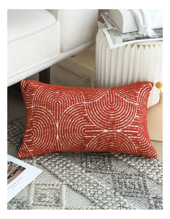 SOGA 2X 35cm Throw Pillow Burgundy Cinnabar Perfect Burnt Indoor and Outdoor Corded for Home Decor image 2