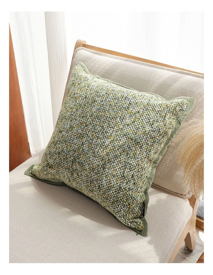 SOGA 2X Woven Cushion 45cm Green Yellow Multi-Color Textured Decorative Throw Pillow image 2