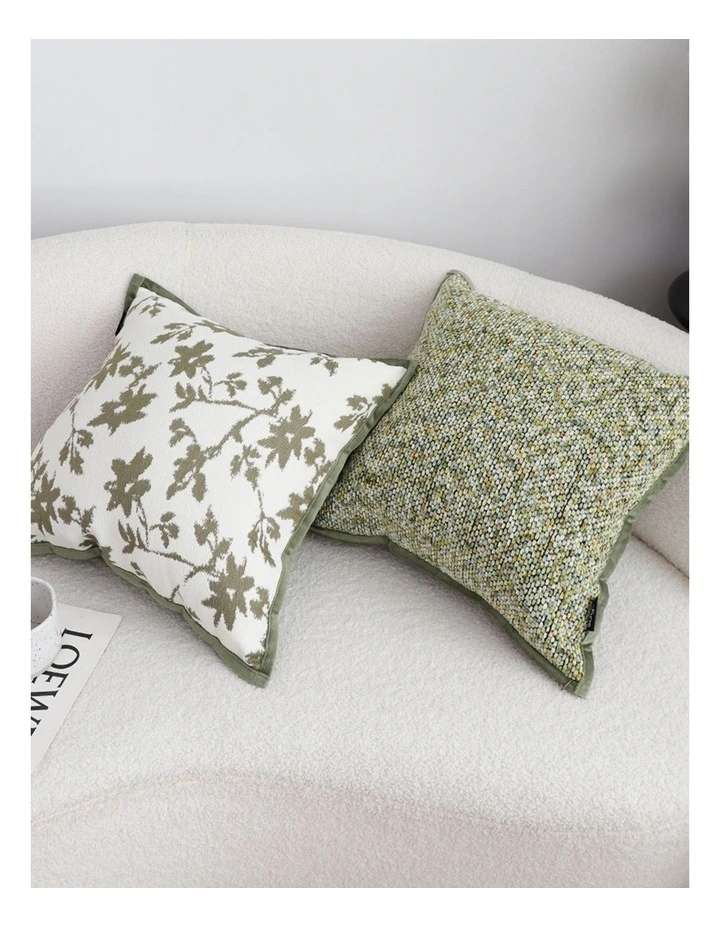 SOGA 2X Woven Cushion 45cm Green Yellow Multi-Color Textured Decorative Throw Pillow image 3