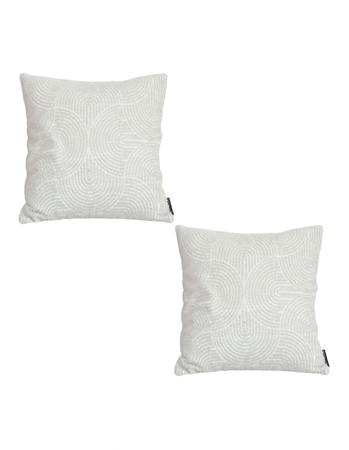 SOGA 2X 50cm Throw Pillow Off White Lumbar Embroidered Decorative Cover Stitch for Home Decor image 1