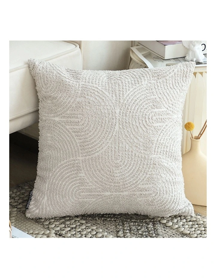 SOGA 2X 50cm Throw Pillow Off White Lumbar Embroidered Decorative Cover Stitch for Home Decor image 2