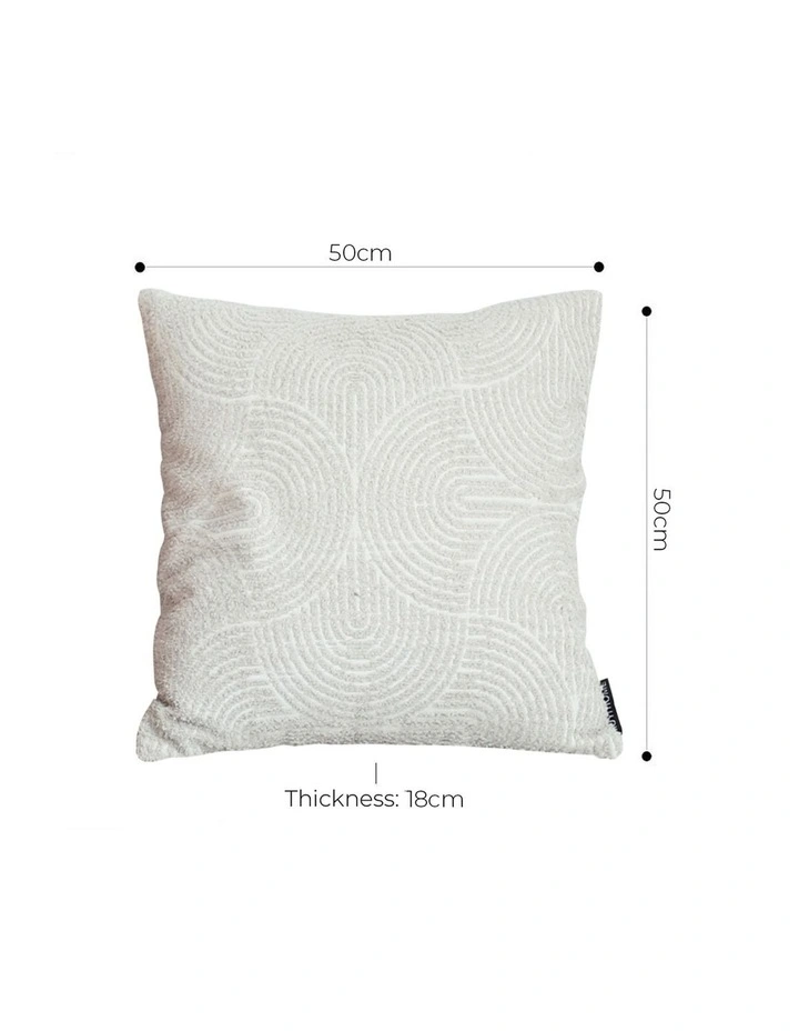SOGA 2X 50cm Throw Pillow Off White Lumbar Embroidered Decorative Cover Stitch for Home Decor image 4