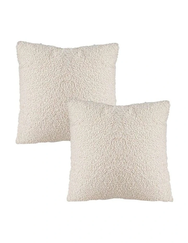 SOGA 2 Pack White Textured Geometric Throw Pillow 50cm image 1