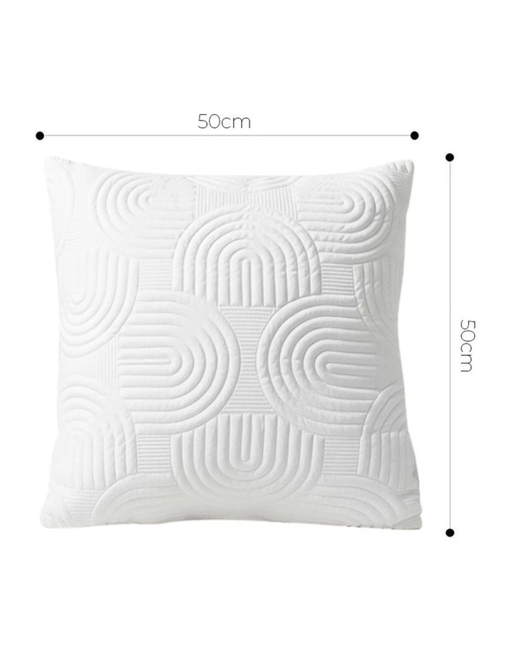 SOGA 2 Pack White Textured Geometric Throw Pillow 50cm image 5