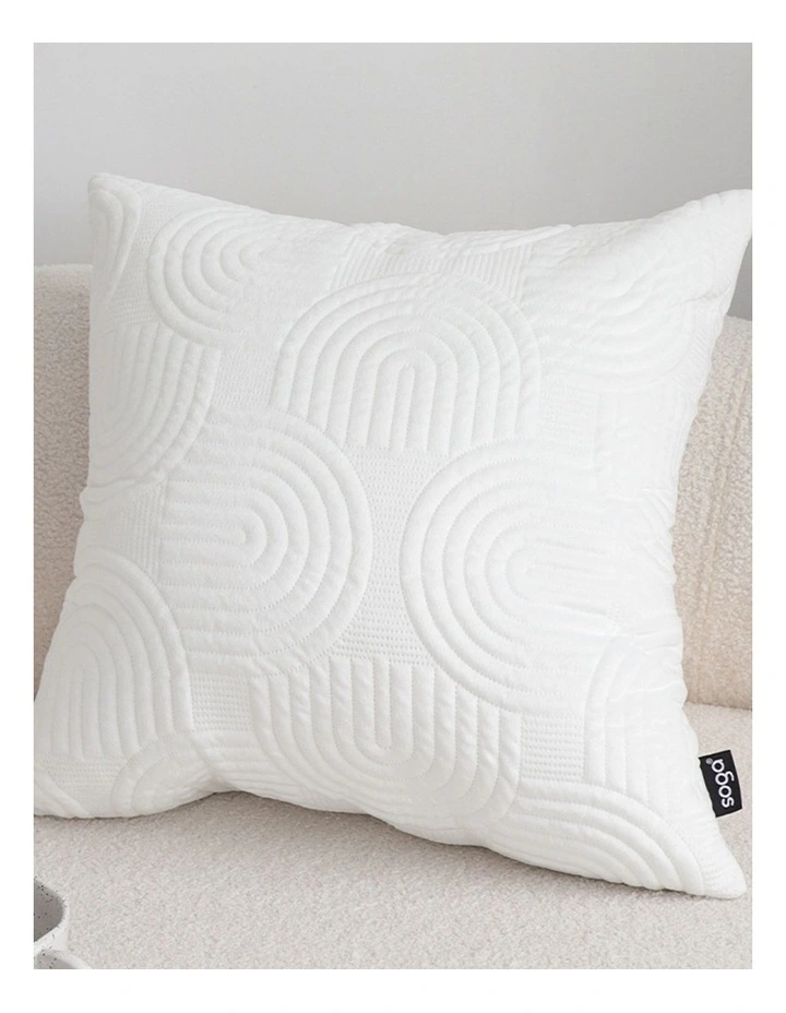 SOGA 2 Pack White Textured Geometric Throw Pillow 50cm image 6